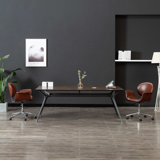 Kantoorstoel draaibaar kunstleer bruin is nu te koop bij PeponiXL, paradijselijk wonen!