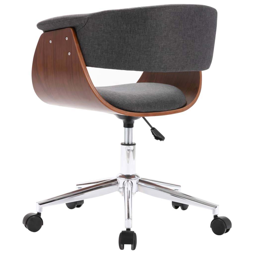 Kantoorstoel draaibaar gebogen hout en stof grijs is nu te koop bij PeponiXL, paradijselijk wonen!