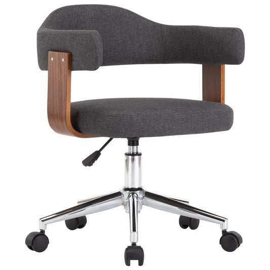 Kantoorstoel draaibaar gebogen hout en stof grijs is nu te koop bij PeponiXL, paradijselijk wonen!