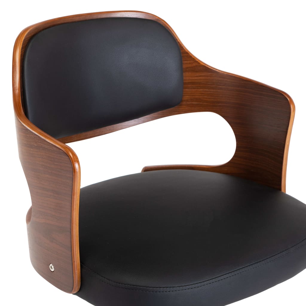 Kantoorstoel draaibaar gebogen hout en kunstleer zwart is nu te koop bij PeponiXL, paradijselijk wonen!