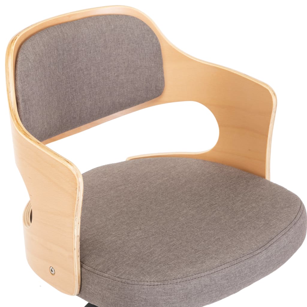 Kantoorstoel draaibaar gebogen hout en stof taupe is nu te koop bij PeponiXL, paradijselijk wonen!