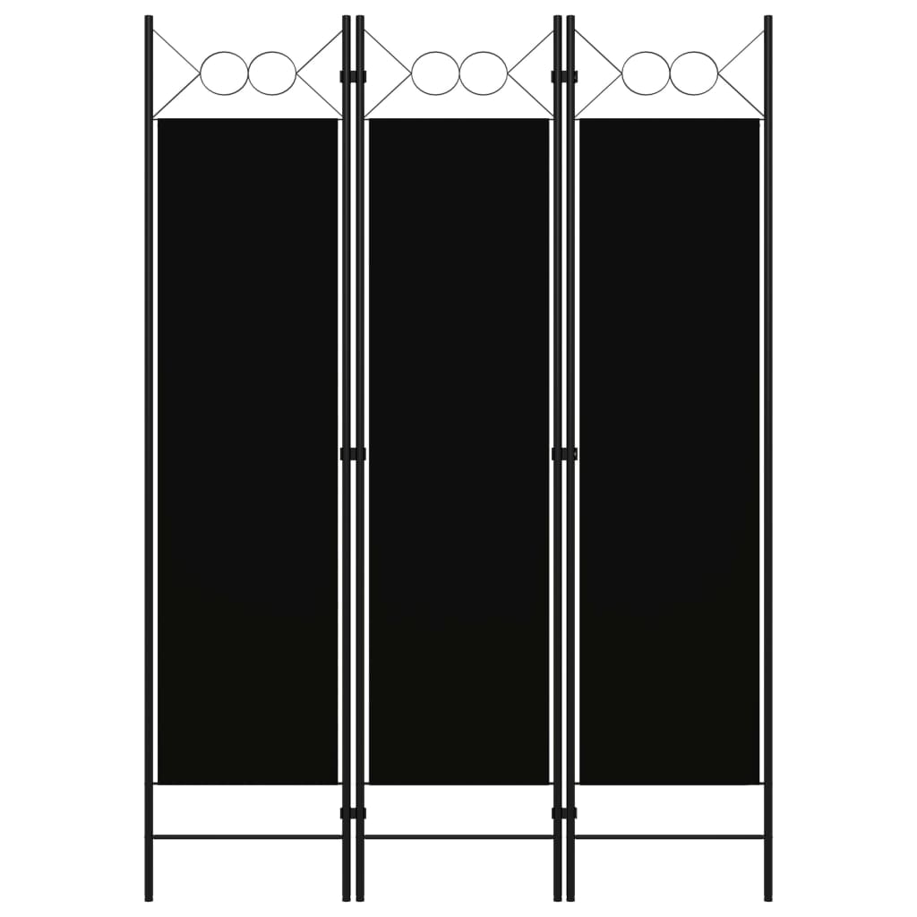 Kamerscherm met 3 panelen 120x180 cm zwart is nu te koop bij PeponiXL, paradijselijk wonen!