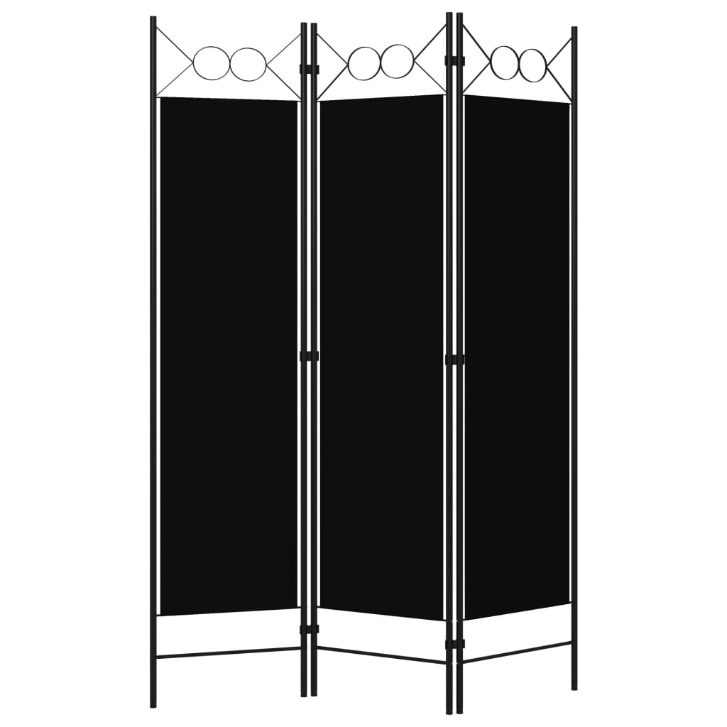 Kamerscherm met 3 panelen 120x180 cm zwart is nu te koop bij PeponiXL, paradijselijk wonen!