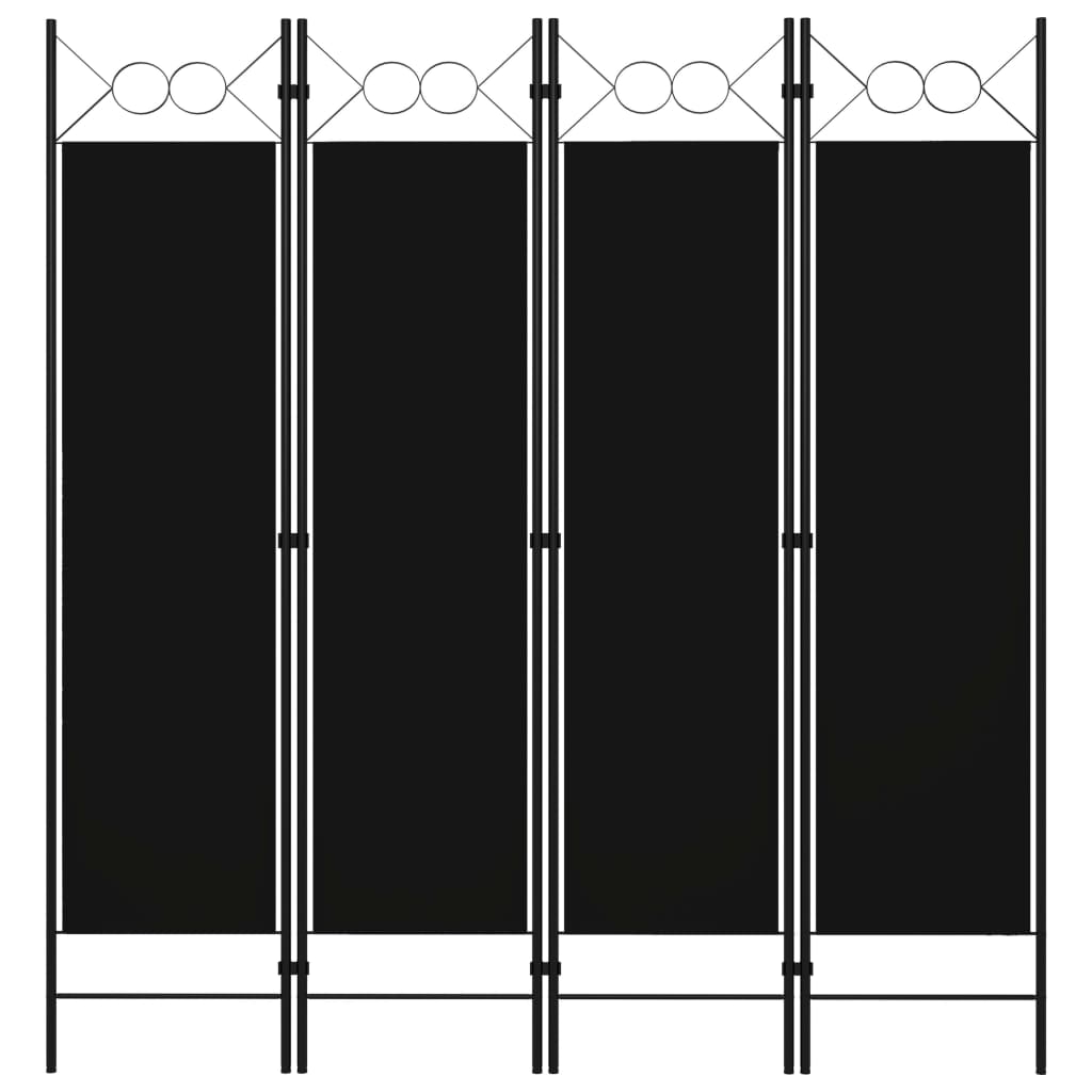 Kamerscherm met 4 panelen 160x180 cm zwart is nu te koop bij PeponiXL, paradijselijk wonen!