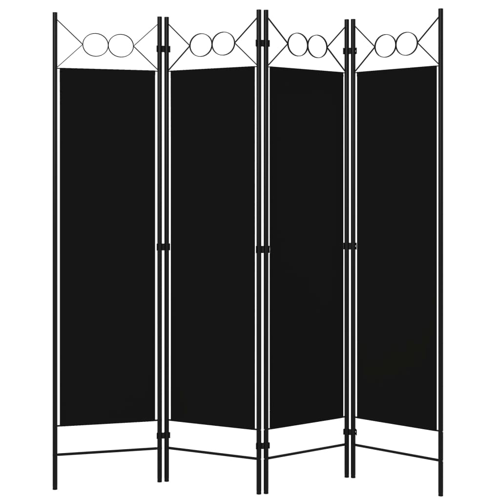Kamerscherm met 4 panelen 160x180 cm zwart is nu te koop bij PeponiXL, paradijselijk wonen!