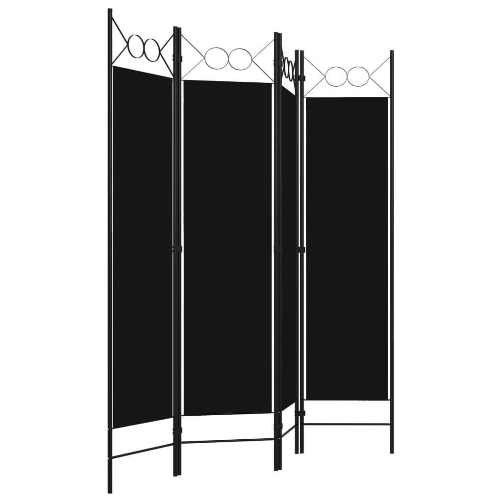 Kamerscherm met 4 panelen 160x180 cm zwart is nu te koop bij PeponiXL, paradijselijk wonen!