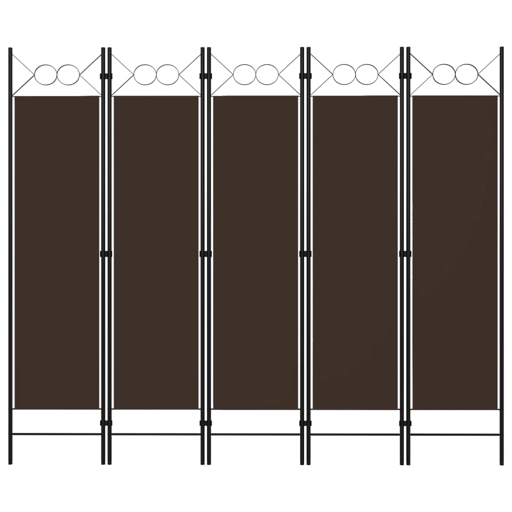 Kamerscherm met 5 panelen 200x180 cm bruin is nu te koop bij PeponiXL, paradijselijk wonen!