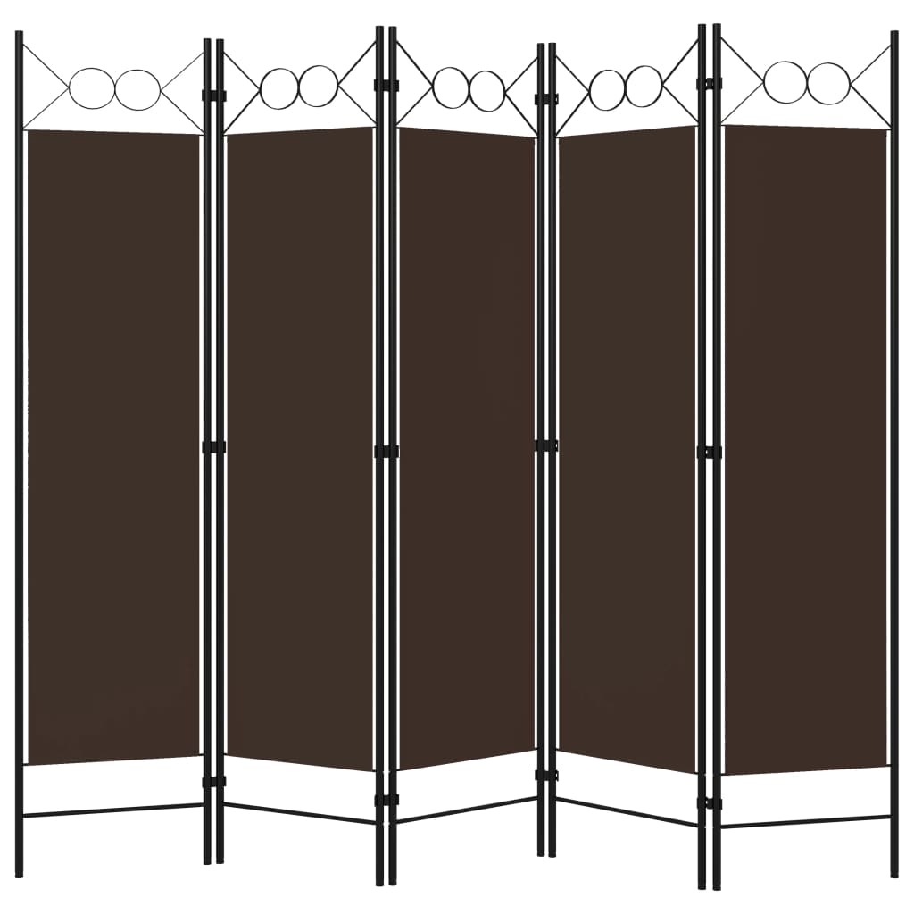 Kamerscherm met 5 panelen 200x180 cm bruin is nu te koop bij PeponiXL, paradijselijk wonen!