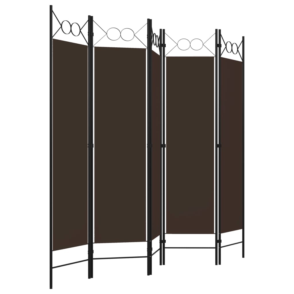 Kamerscherm met 5 panelen 200x180 cm bruin is nu te koop bij PeponiXL, paradijselijk wonen!