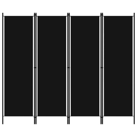 Kamerscherm met 4 panelen 200x180 cm zwart is nu te koop bij PeponiXL, paradijselijk wonen!
