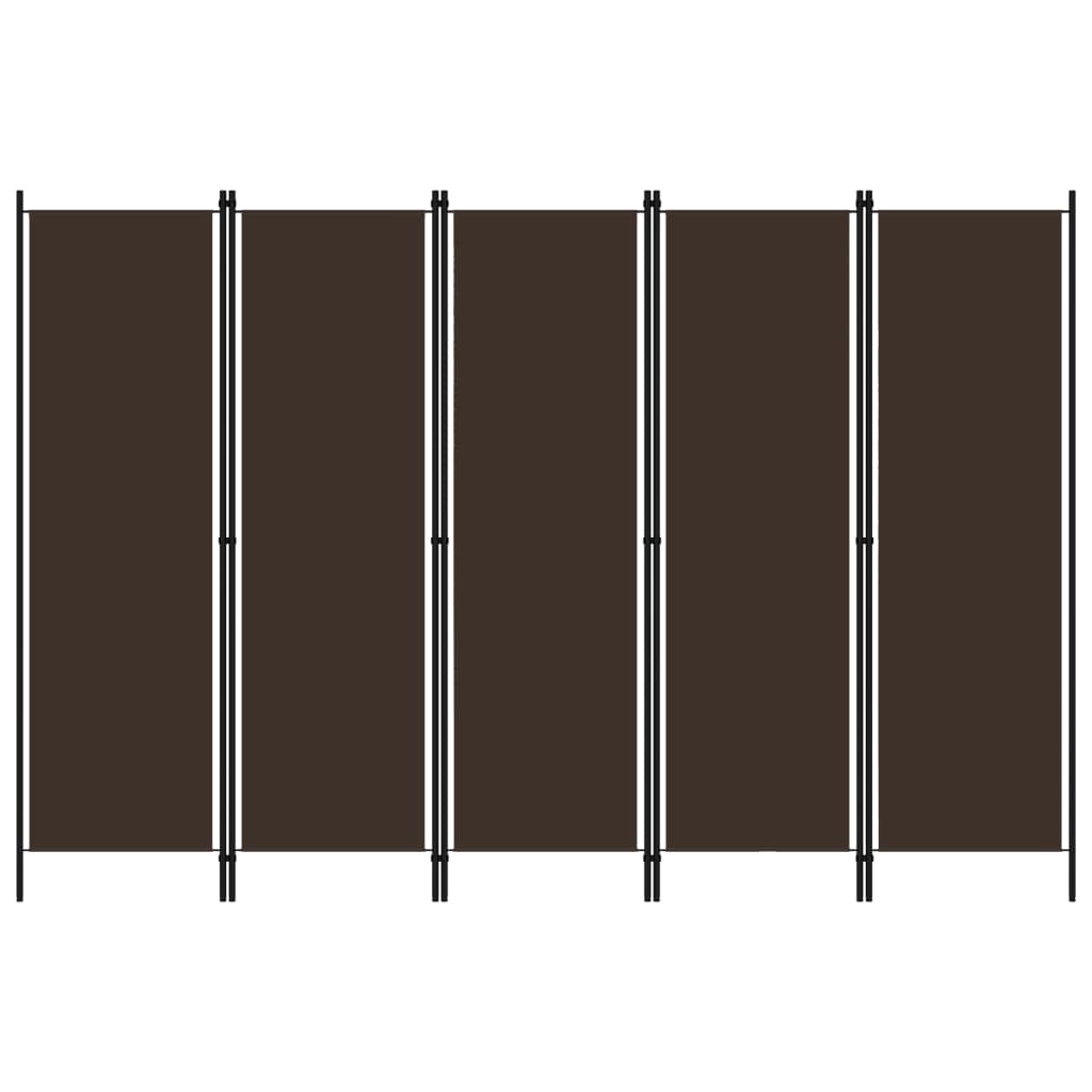 Kamerscherm met 5 panelen 250x180 cm bruin is nu te koop bij PeponiXL, paradijselijk wonen!