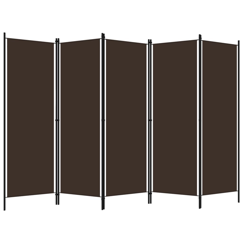 Kamerscherm met 5 panelen 250x180 cm bruin is nu te koop bij PeponiXL, paradijselijk wonen!