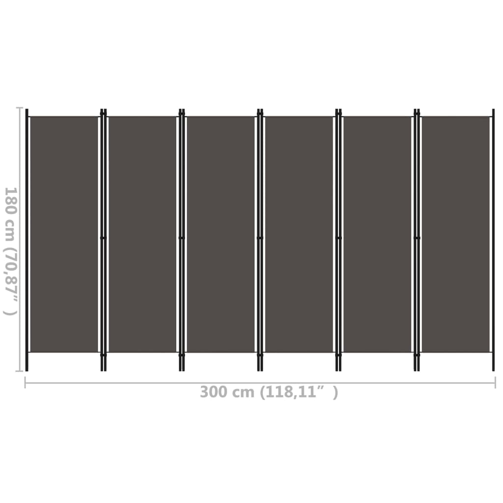 Kamerscherm met 6 panelen 300x180 cm antraciet is nu te koop bij PeponiXL, paradijselijk wonen!