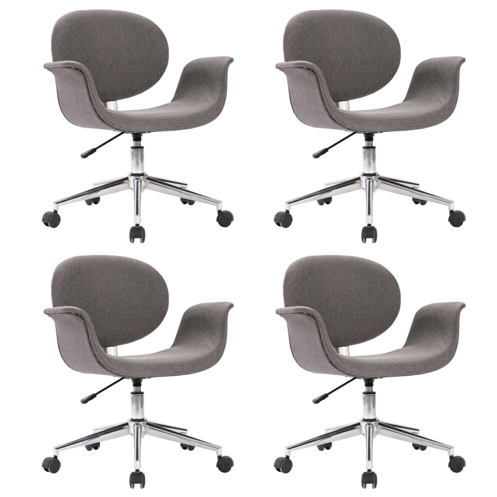 Eetkamerstoelen 4 st draaibaar stof grijs is nu te koop bij PeponiXL, paradijselijk wonen!