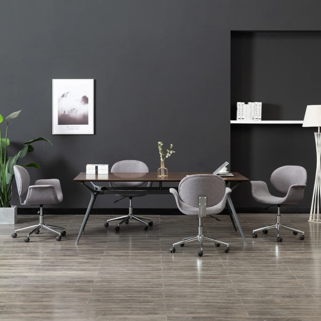 Eetkamerstoelen 4 st draaibaar stof grijs is nu te koop bij PeponiXL, paradijselijk wonen!