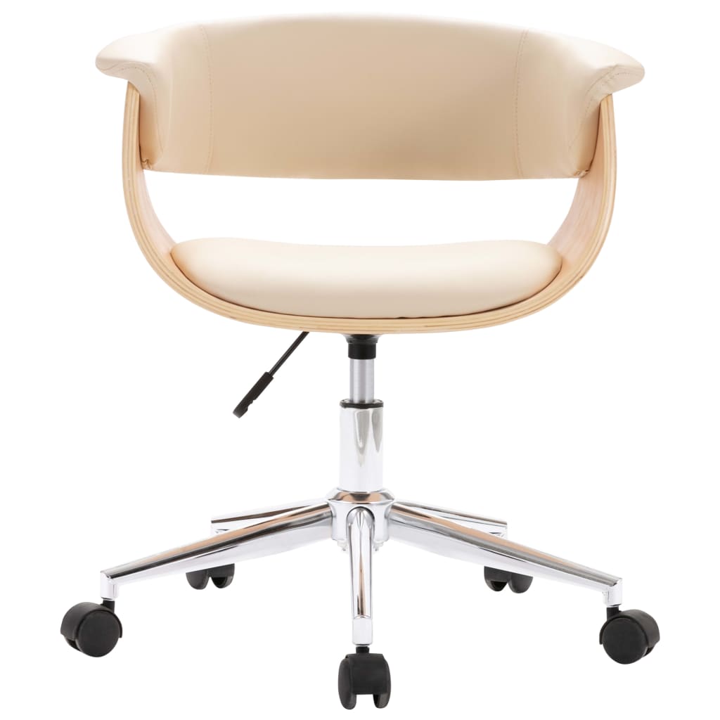 Eetkamerstoelen 6 st draaibaar 6 st kunstleer crèmekleurig is nu te koop bij PeponiXL, paradijselijk wonen!