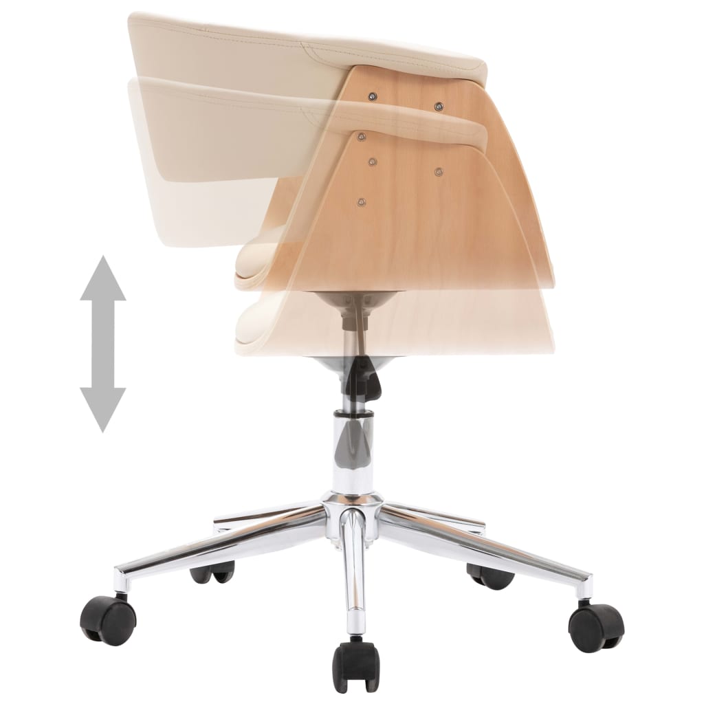 Eetkamerstoelen 6 st draaibaar 6 st kunstleer crèmekleurig is nu te koop bij PeponiXL, paradijselijk wonen!