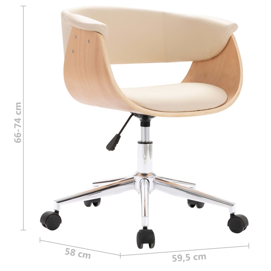 Eetkamerstoelen 6 st draaibaar 6 st kunstleer crèmekleurig is nu te koop bij PeponiXL, paradijselijk wonen!