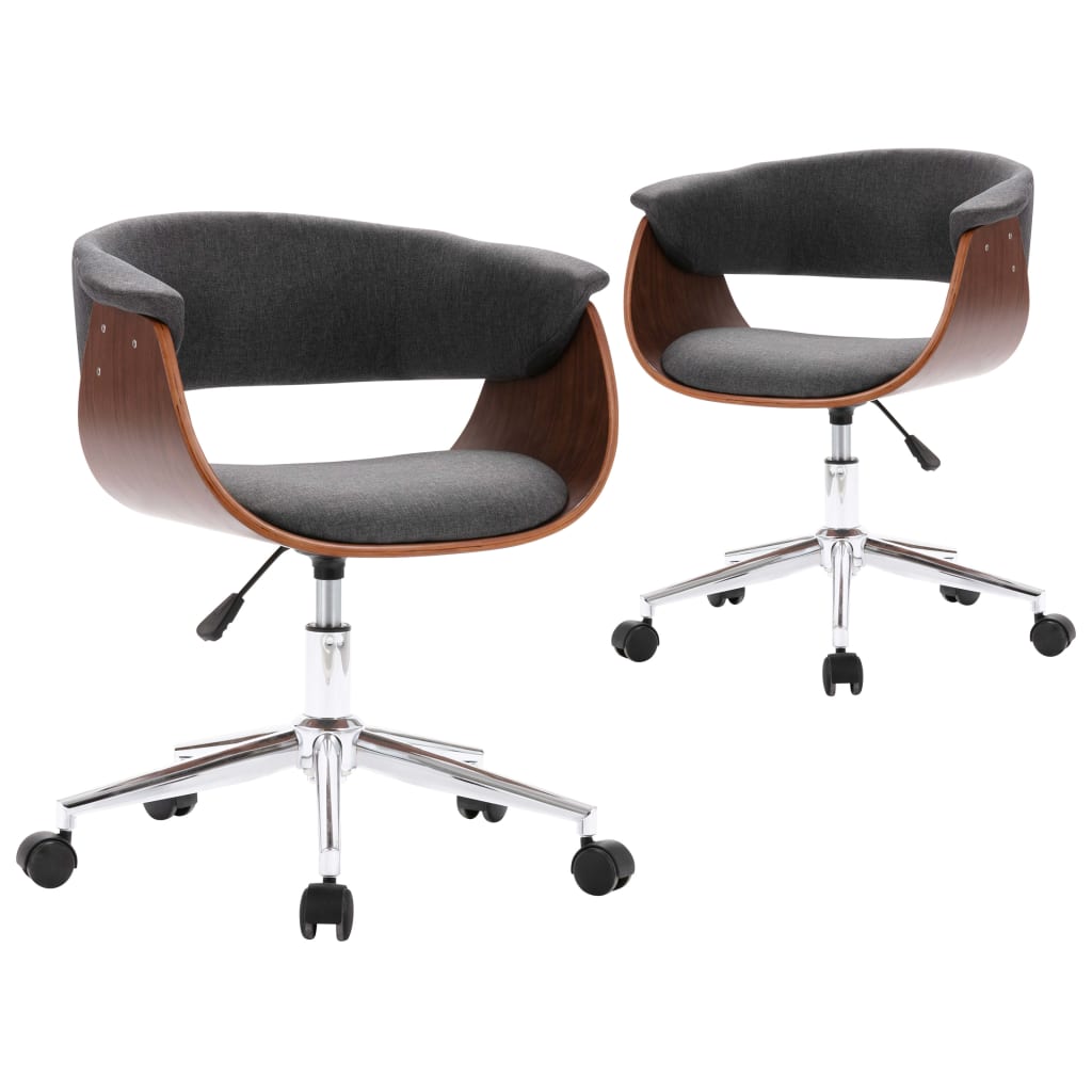 Eetkamerstoelen draaibaar 2 st stof grijs is nu te koop bij PeponiXL, paradijselijk wonen!