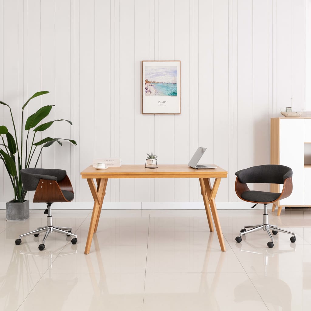Eetkamerstoelen draaibaar 2 st stof grijs is nu te koop bij PeponiXL, paradijselijk wonen!