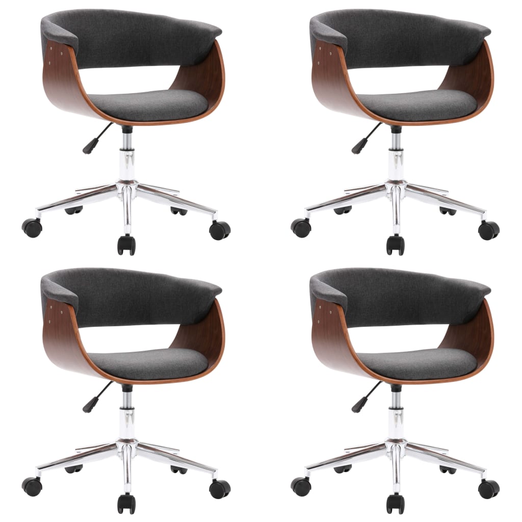 Eetkamerstoelen 4 st draaibaar stof grijs is nu te koop bij PeponiXL, paradijselijk wonen!