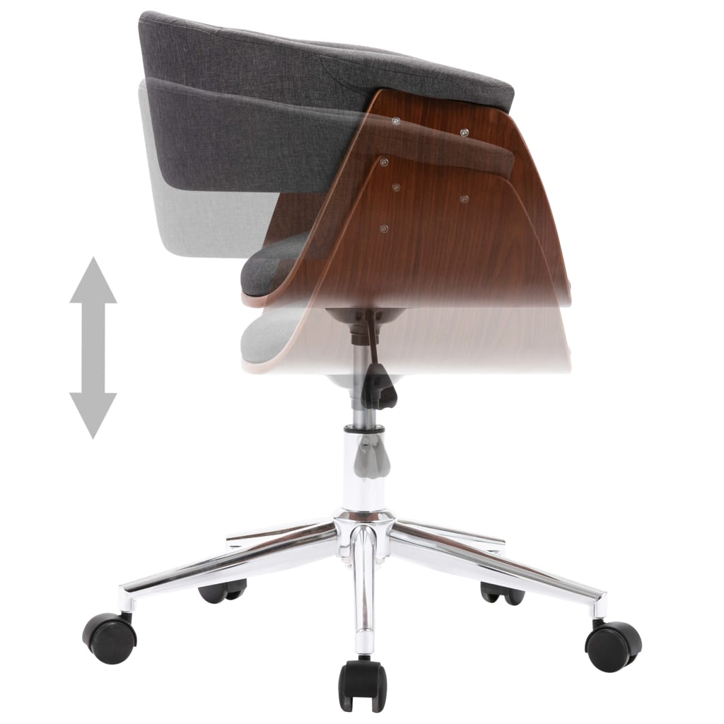Eetkamerstoelen 4 st draaibaar stof grijs is nu te koop bij PeponiXL, paradijselijk wonen!