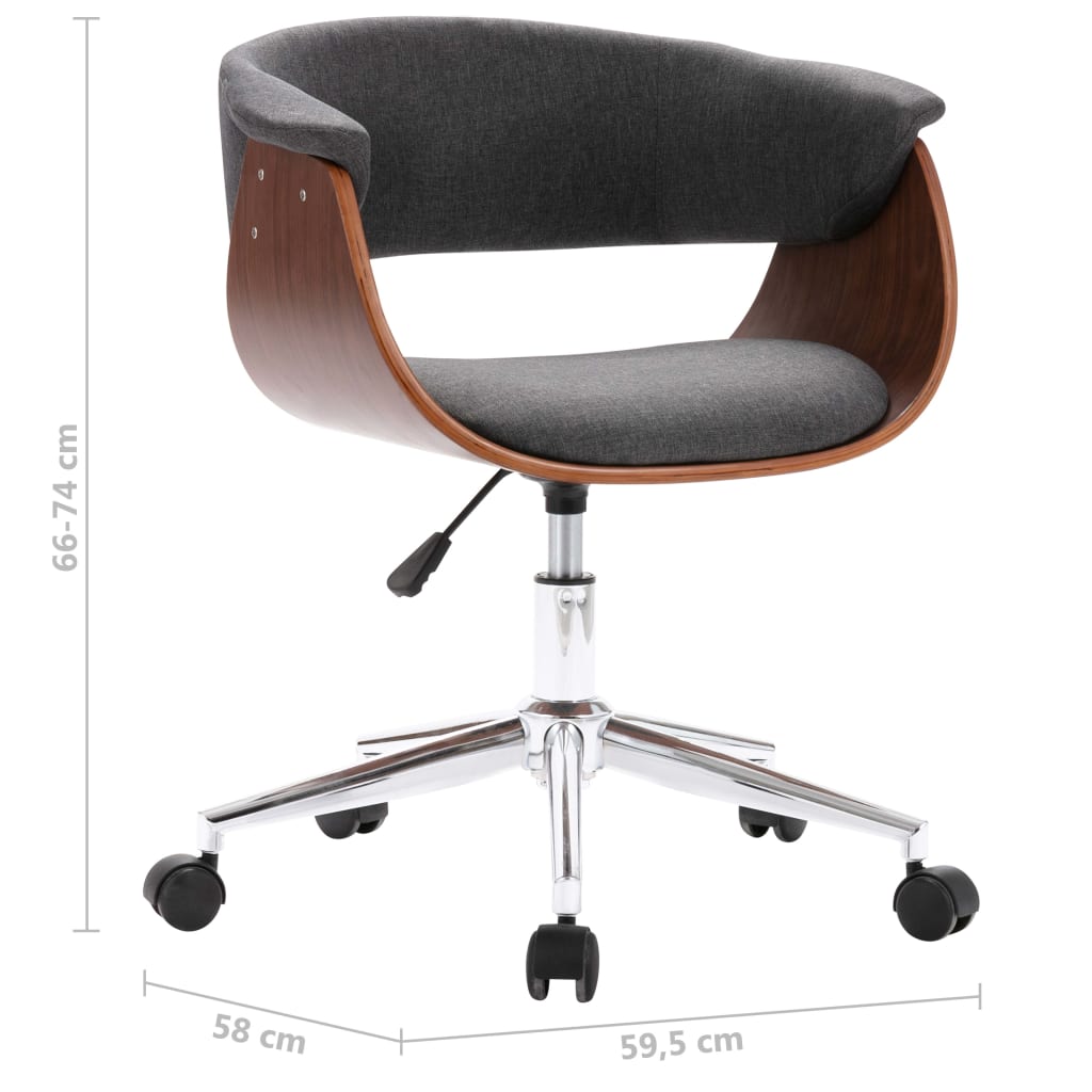Eetkamerstoelen 4 st draaibaar stof grijs is nu te koop bij PeponiXL, paradijselijk wonen!