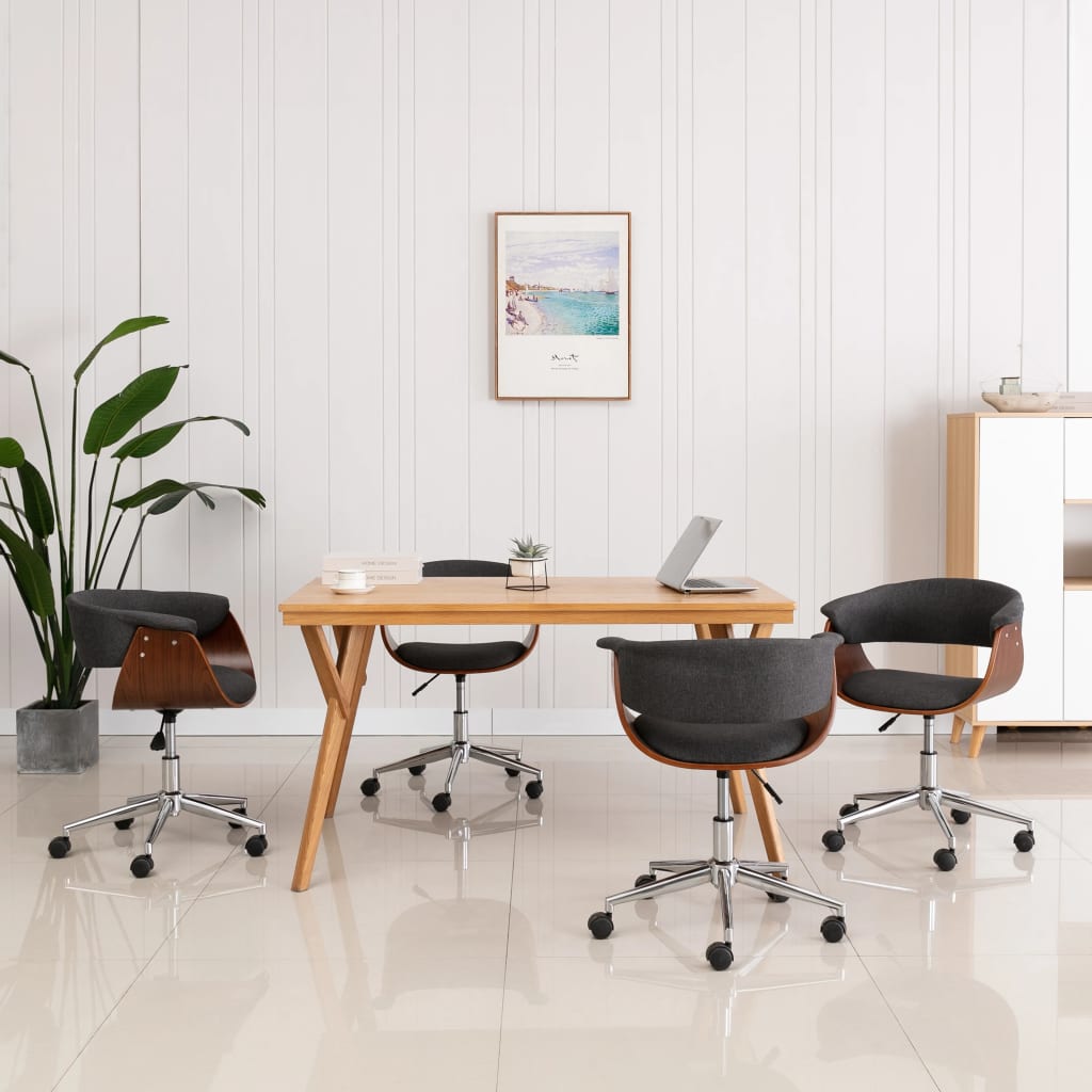 Eetkamerstoelen 4 st draaibaar stof grijs is nu te koop bij PeponiXL, paradijselijk wonen!