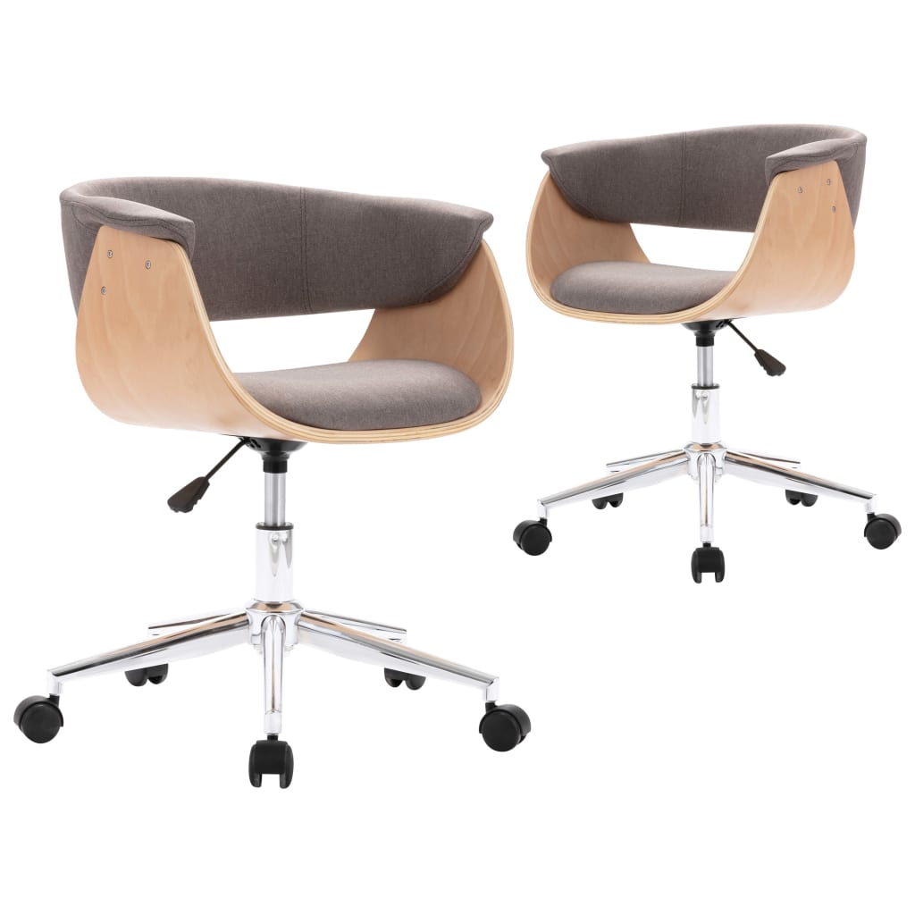 Eetkamerstoelen draaibaar 2 st stof taupe is nu te koop bij PeponiXL, paradijselijk wonen!