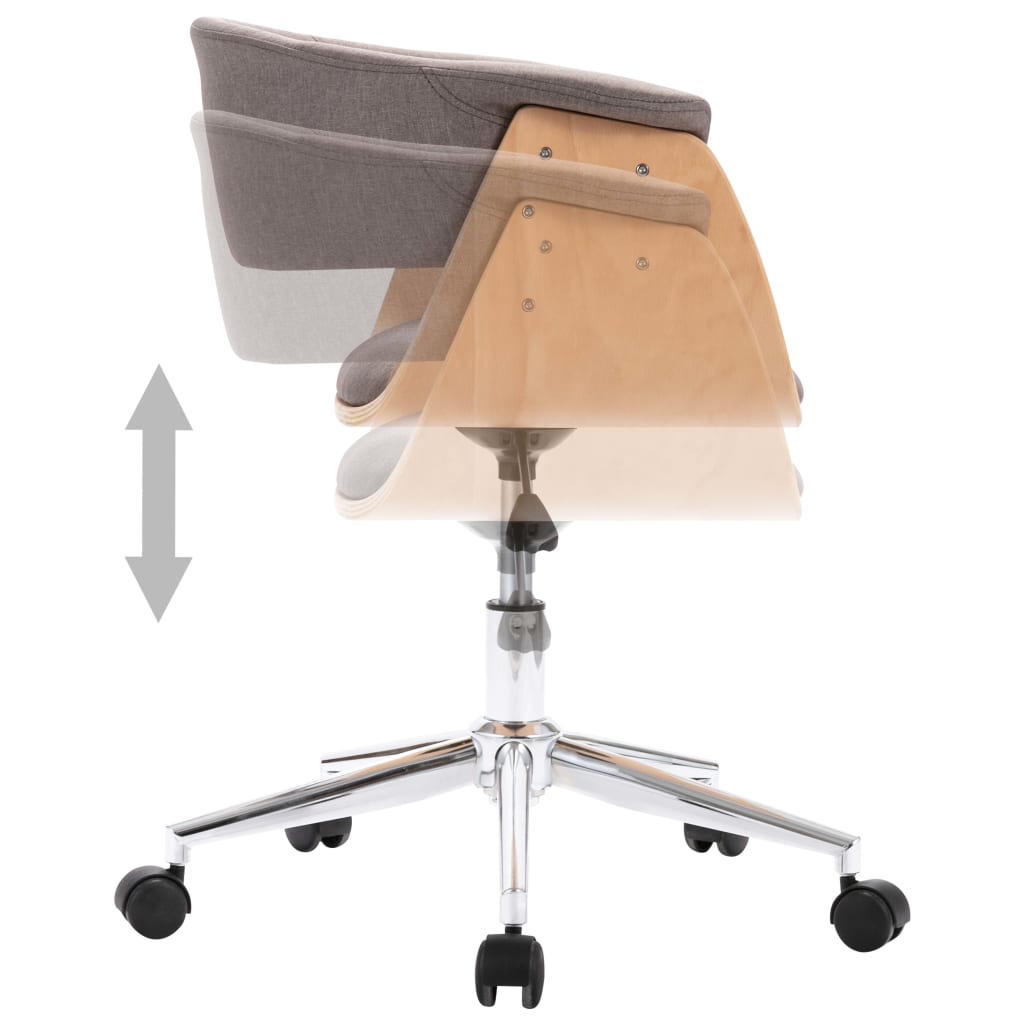 Eetkamerstoelen draaibaar 2 st stof taupe is nu te koop bij PeponiXL, paradijselijk wonen!