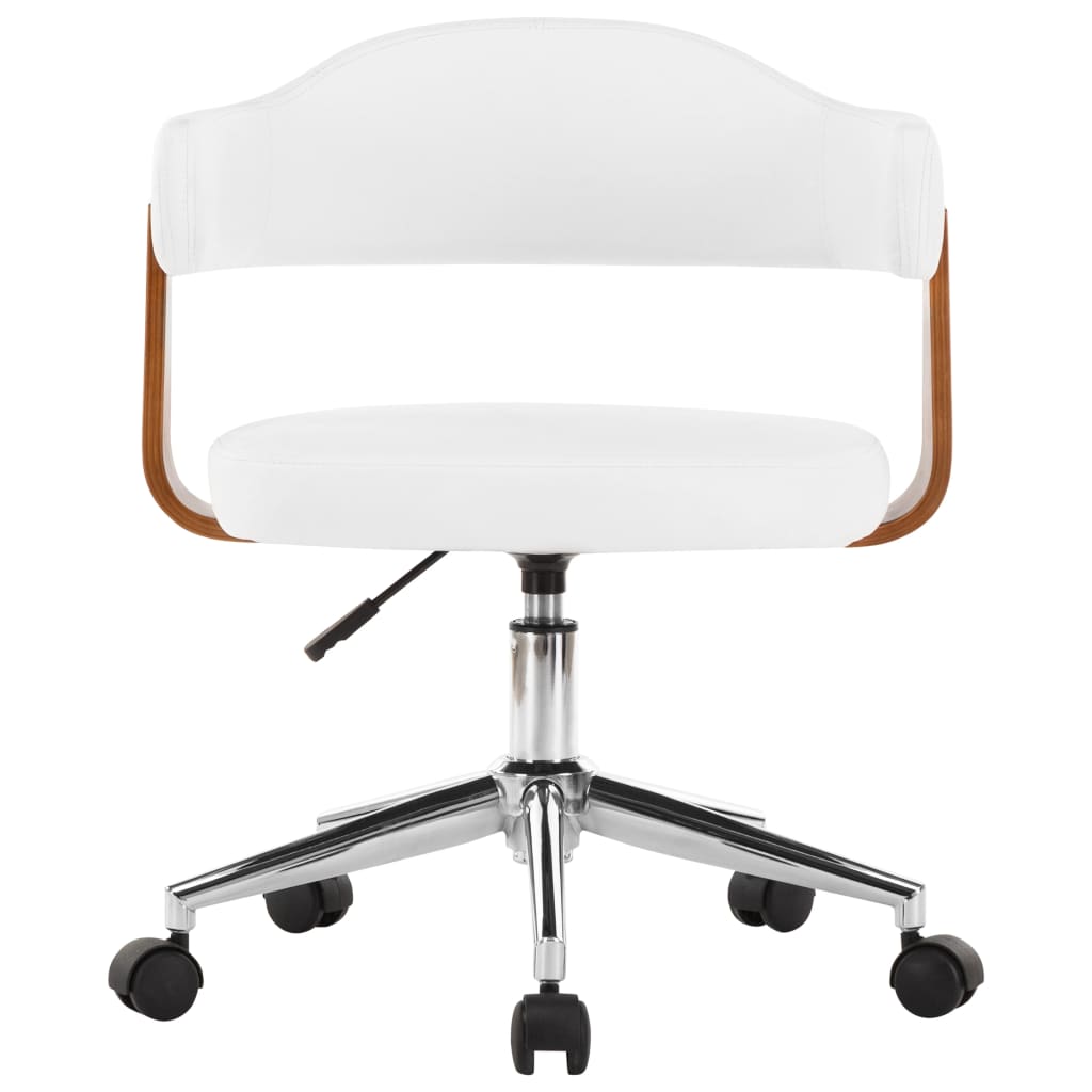 Eetkamerstoelen draaibaar 6 st gebogen hout en kunstleer wit is nu te koop bij PeponiXL, paradijselijk wonen!
