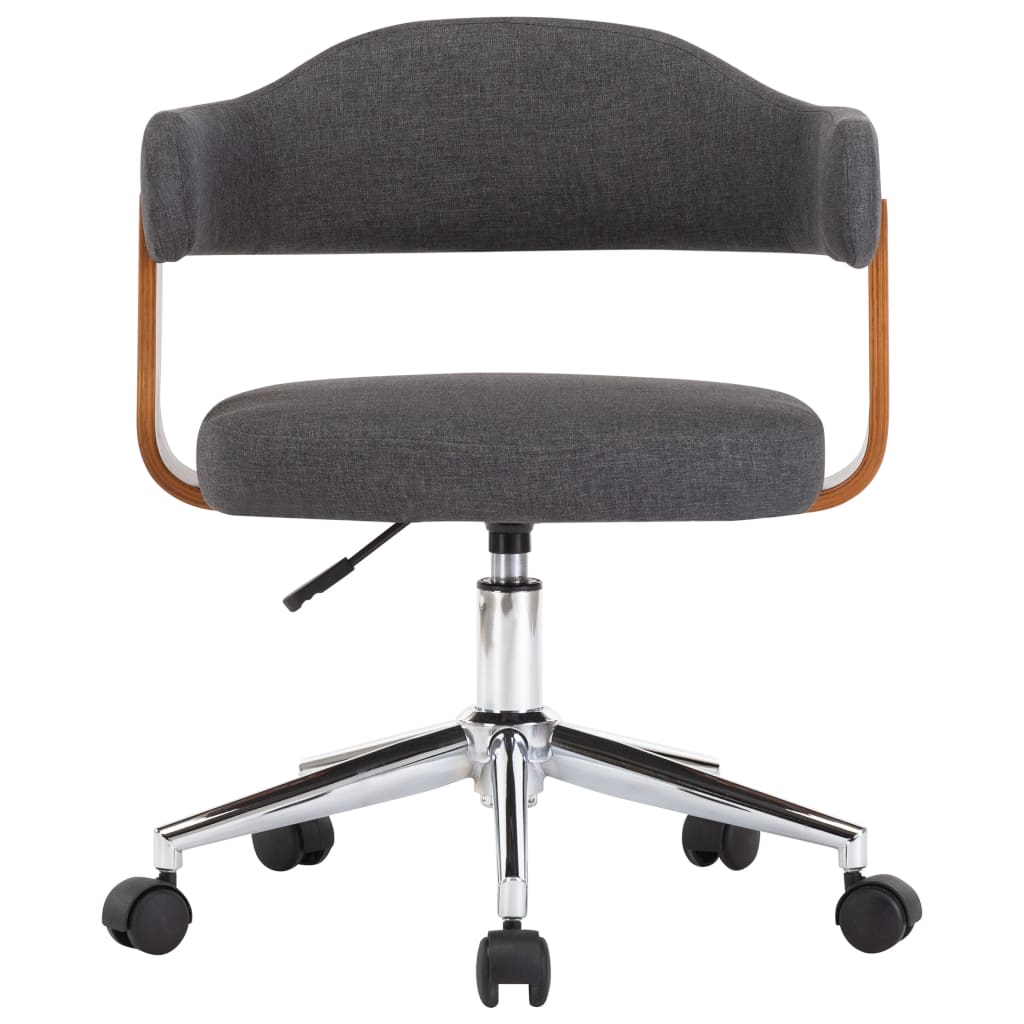 Eetkamerstoelen 4 st draaibaar gebogen hout en stof grijs is nu te koop bij PeponiXL, paradijselijk wonen!