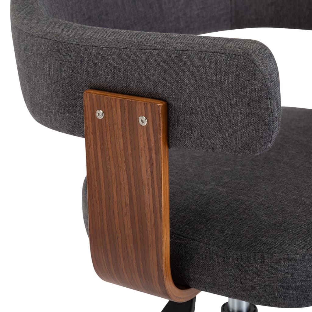 Eetkamerstoelen 4 st draaibaar gebogen hout en stof grijs is nu te koop bij PeponiXL, paradijselijk wonen!