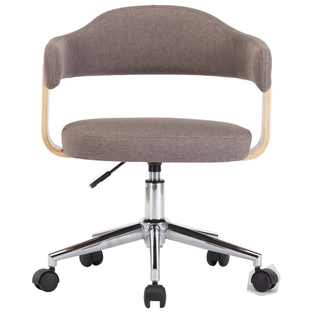 Eetkamerstoelen 4 st draaibaar gebogen hout en stof taupe is nu te koop bij PeponiXL, paradijselijk wonen!