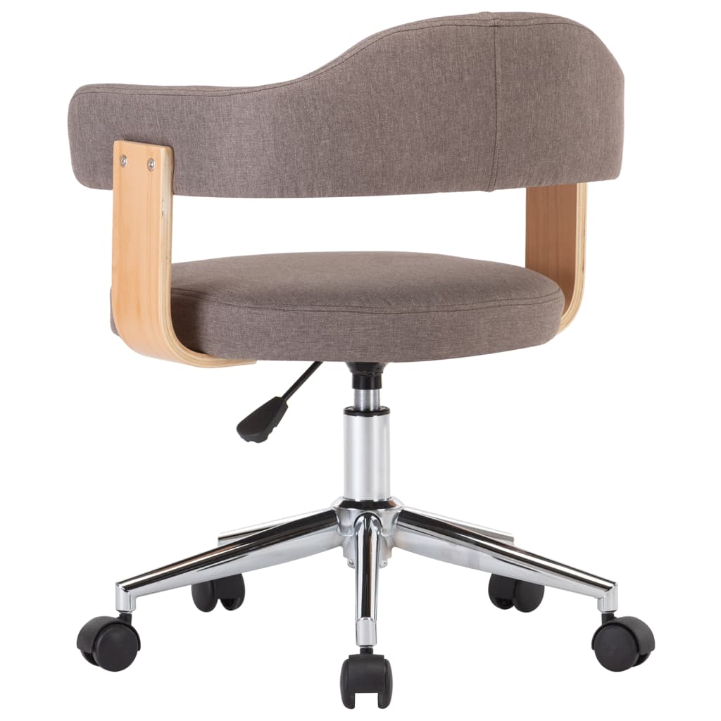 Eetkamerstoelen 4 st draaibaar gebogen hout en stof taupe is nu te koop bij PeponiXL, paradijselijk wonen!