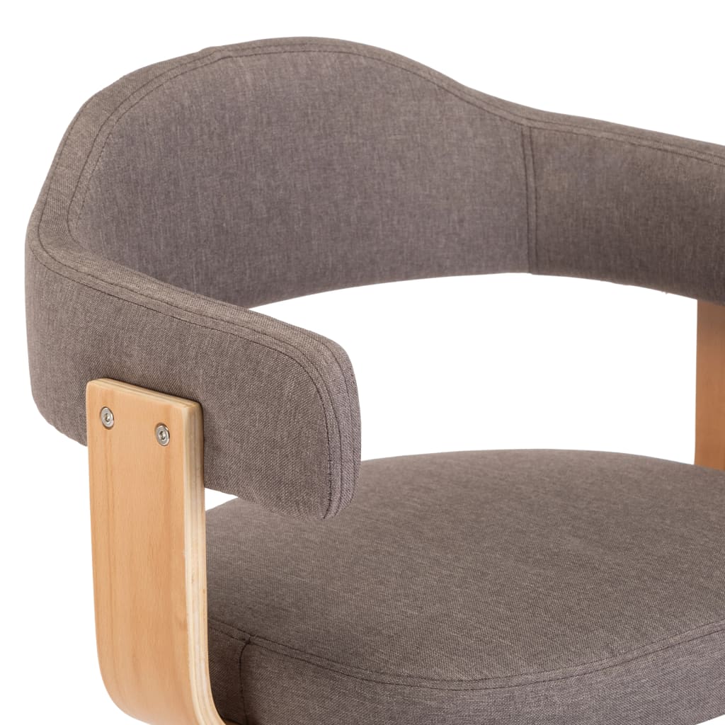 Eetkamerstoelen 4 st draaibaar gebogen hout en stof taupe is nu te koop bij PeponiXL, paradijselijk wonen!