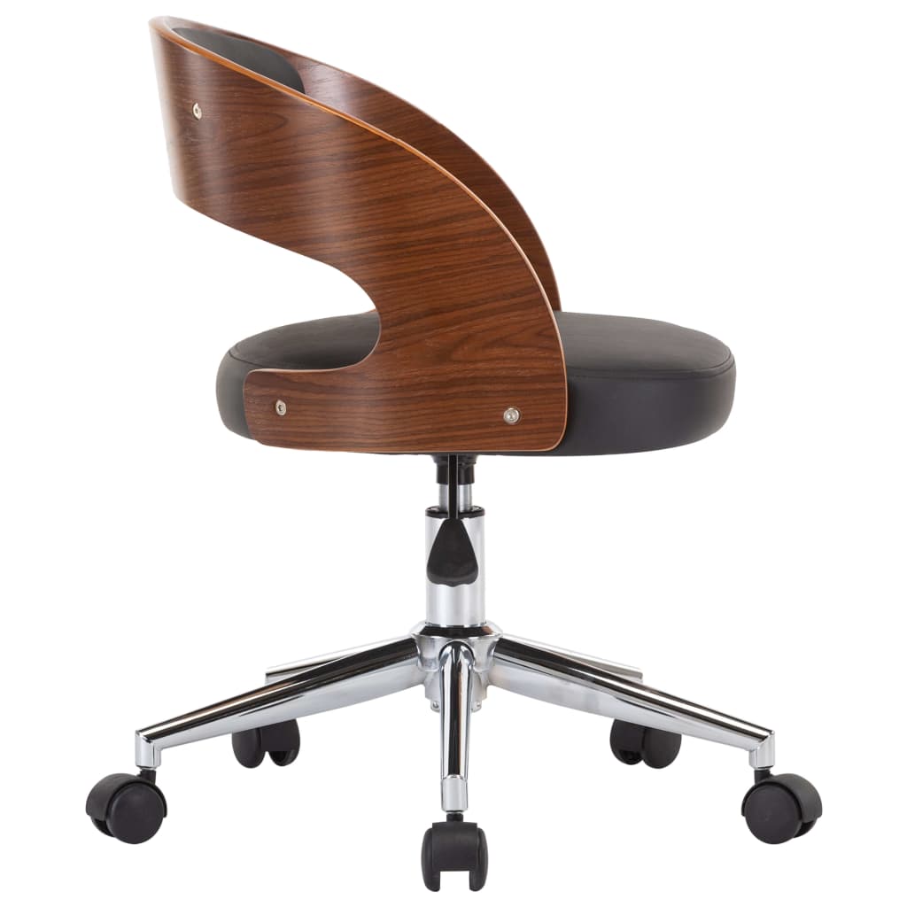 Eetkamerstoelen draaibaar 6 st gebogen hout en kunstleer zwart is nu te koop bij PeponiXL, paradijselijk wonen!
