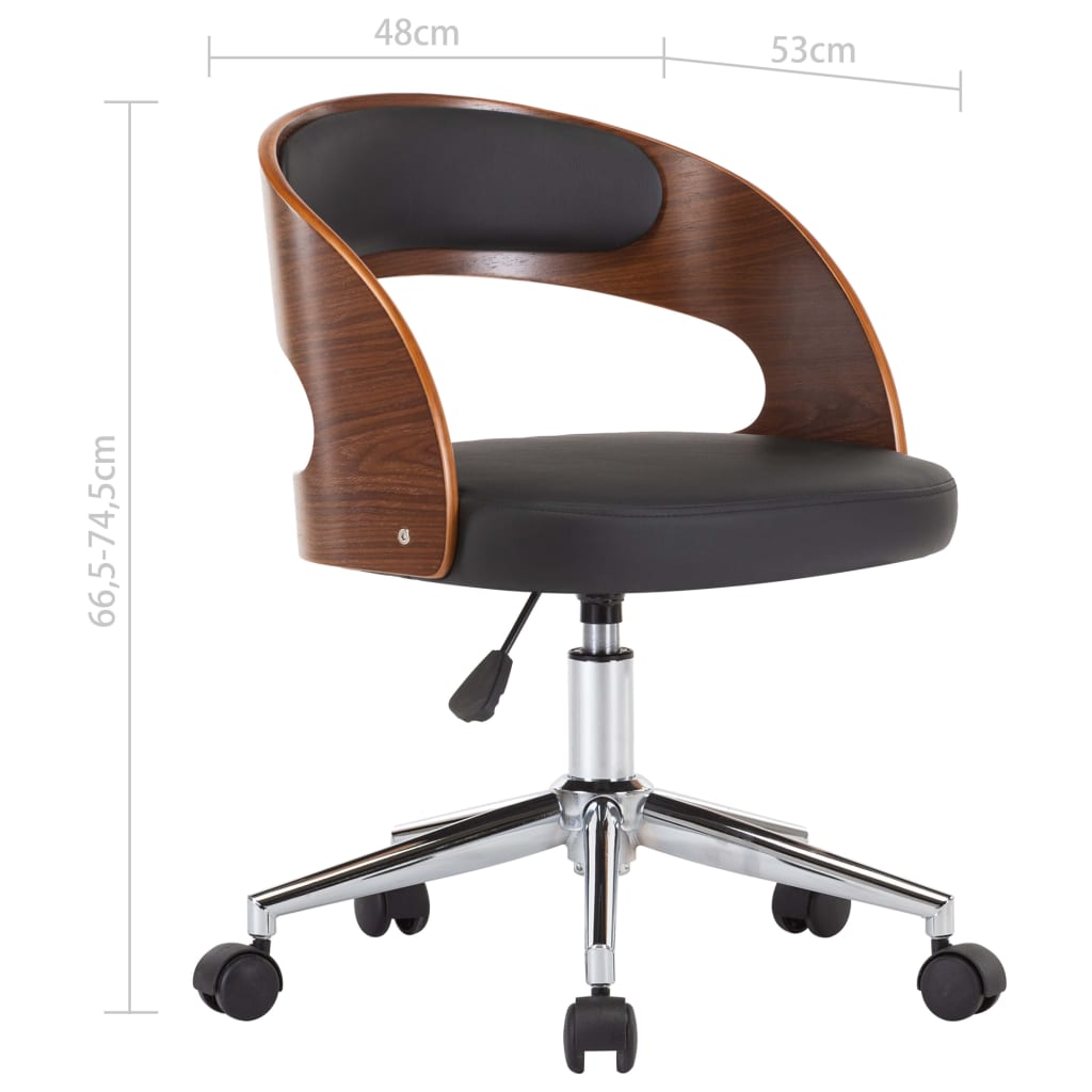 Eetkamerstoelen draaibaar 6 st gebogen hout en kunstleer zwart is nu te koop bij PeponiXL, paradijselijk wonen!