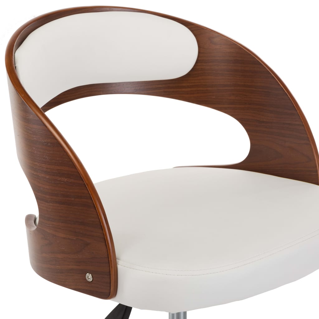 Eetkamerstoelen draaibaar 6 st gebogen hout en kunstleer wit is nu te koop bij PeponiXL, paradijselijk wonen!