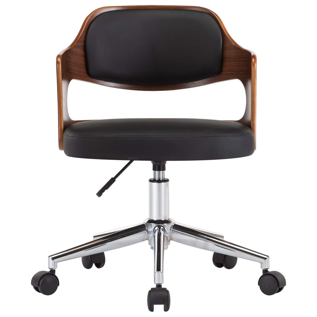 Eetkamerstoelen draaibaar 2 st gebogen hout en kunstleer zwart is nu te koop bij PeponiXL, paradijselijk wonen!