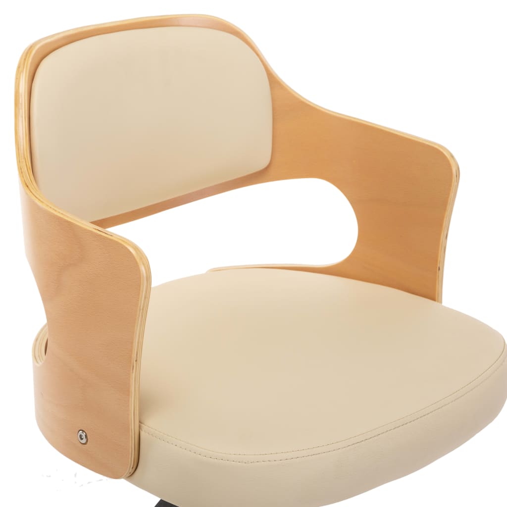 Eetkamerstoelen draaibaar 2 st gebogen hout en kunstleer crème is nu te koop bij PeponiXL, paradijselijk wonen!