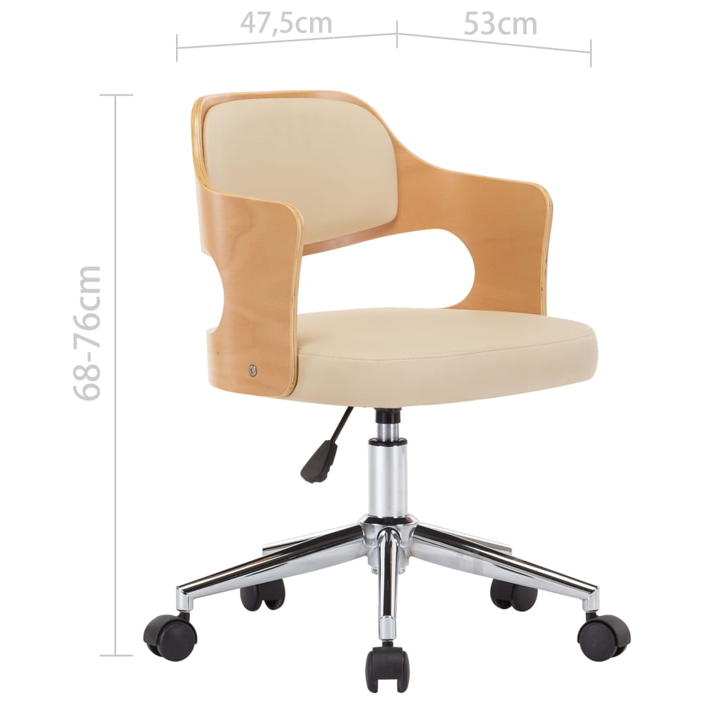 Eetkamerstoelen draaibaar 2 st gebogen hout en kunstleer crème is nu te koop bij PeponiXL, paradijselijk wonen!