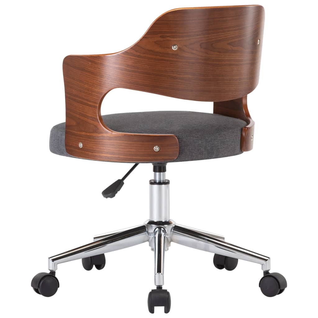 Eetkamerstoelen 4 st draaibaar gebogen hout en stof grijs is nu te koop bij PeponiXL, paradijselijk wonen!