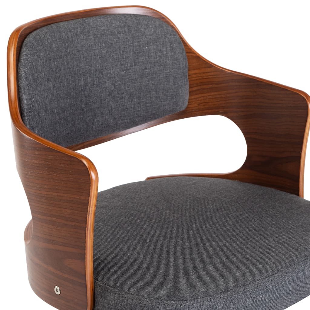 Eetkamerstoelen 4 st draaibaar gebogen hout en stof grijs is nu te koop bij PeponiXL, paradijselijk wonen!