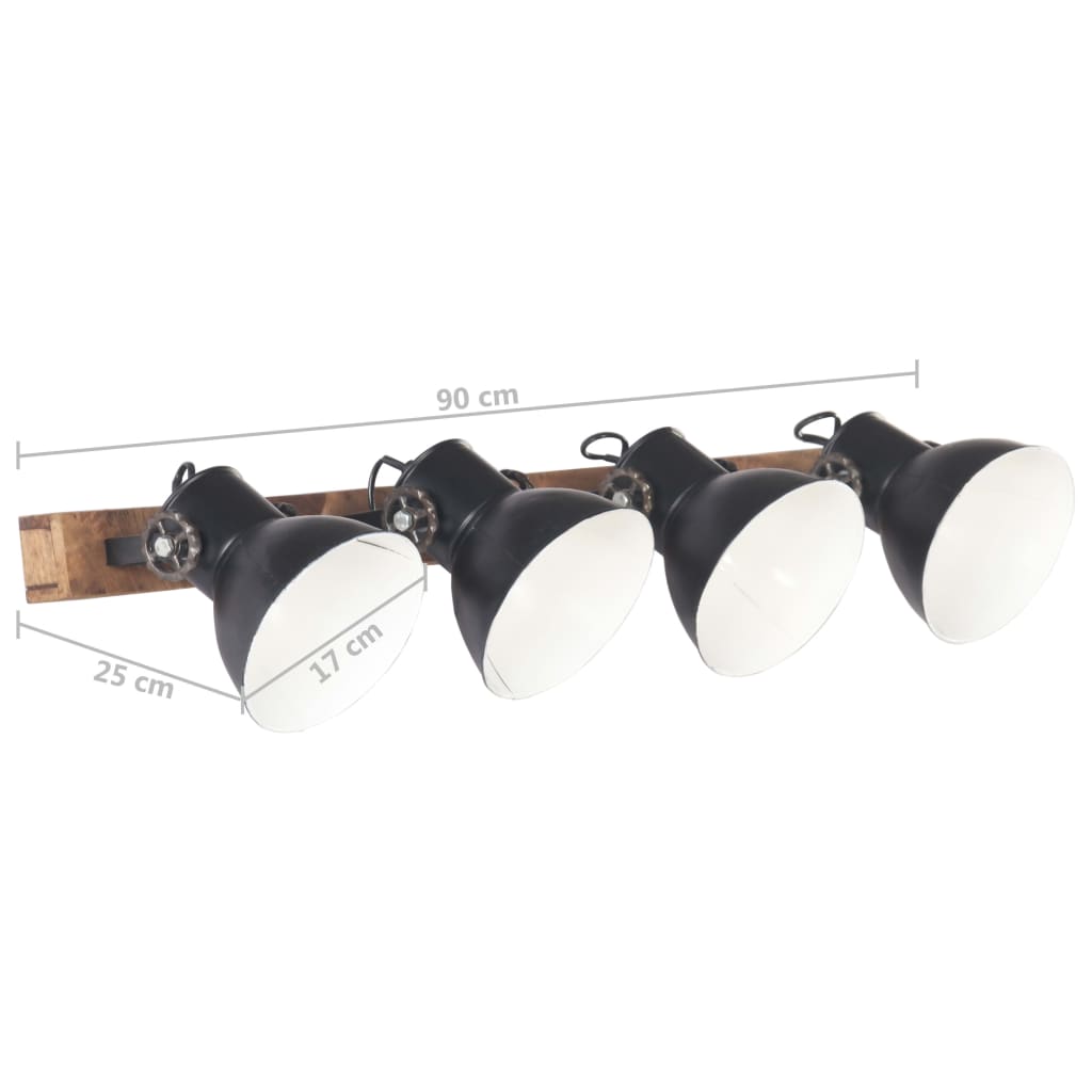 Wandlamp industrieel E27 90x25 cm zwart is nu te koop bij PeponiXL, paradijselijk wonen!