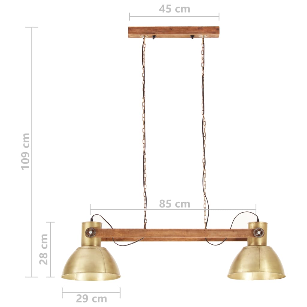 Hanglamp industrieel 25 W E27 109 cm messingkleurig is nu te koop bij PeponiXL, paradijselijk wonen!