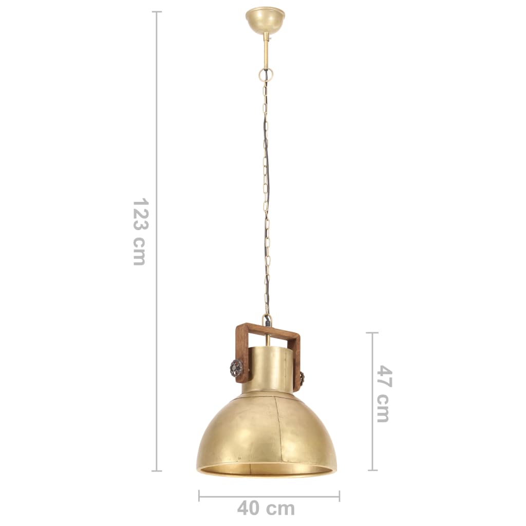 Hanglamp industrieel rond 25 W E27 40 cm messingkleurig is nu te koop bij PeponiXL, paradijselijk wonen!