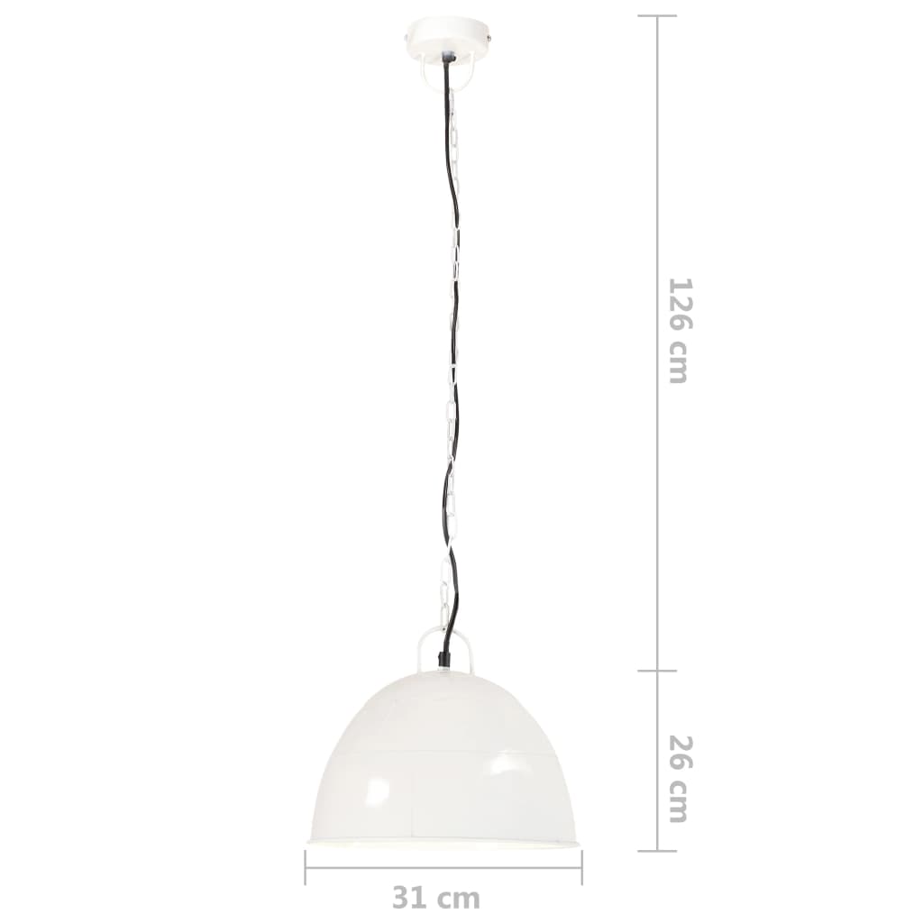 Hanglamp industrieel vintage rond 25 W E27 31 cm wit is nu te koop bij PeponiXL, paradijselijk wonen!