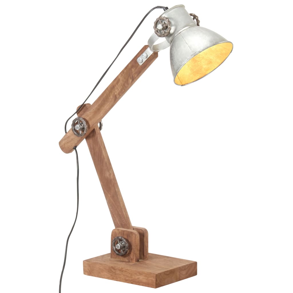 Bureaulamp industrieel rond E27 58x18x90 cm zilverkleurig is nu te koop bij PeponiXL, paradijselijk wonen!