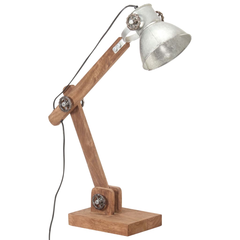 Bureaulamp industrieel rond E27 58x18x90 cm zilverkleurig is nu te koop bij PeponiXL, paradijselijk wonen!